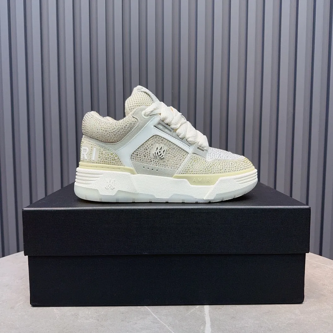 Men's men's shoes 💰800 AMIRI Amir Couple's new hot brick high street sneakers with bone sports shoes, toe-layer cowhide upper, upper side bones, purely hand-stitched, with good three-dimensional effect, customized metal LOGO, code number 35-44 (45, 46 customized)